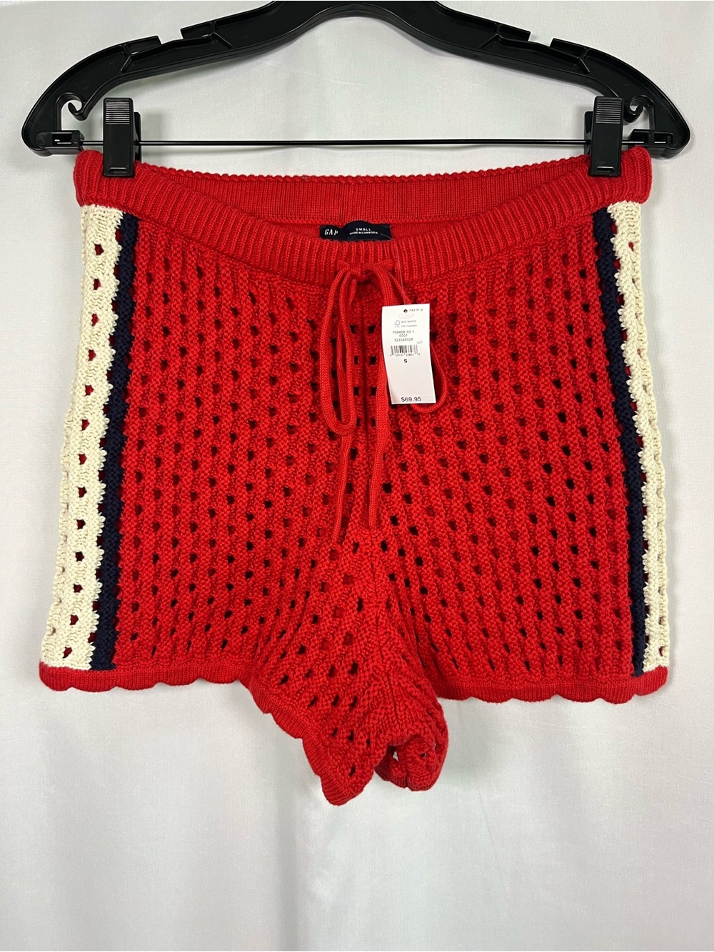 🛍️SALE Gap NWT cotton crochet Americana coastal beach high waist shorts sz s🇺🇸
